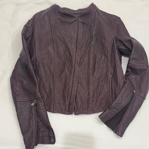 Women's Purple Leather Jacket